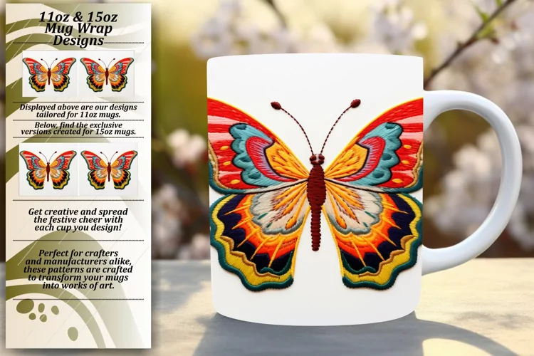 Dazzling Butterfly Mug Sleeve Art