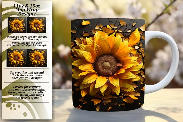 3D Spring Wall Blossom Mug Wrap Art