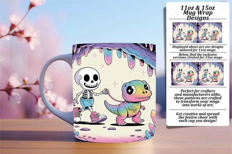 Classy Png Mug Wrap Design 15oz , Funny Skeleton