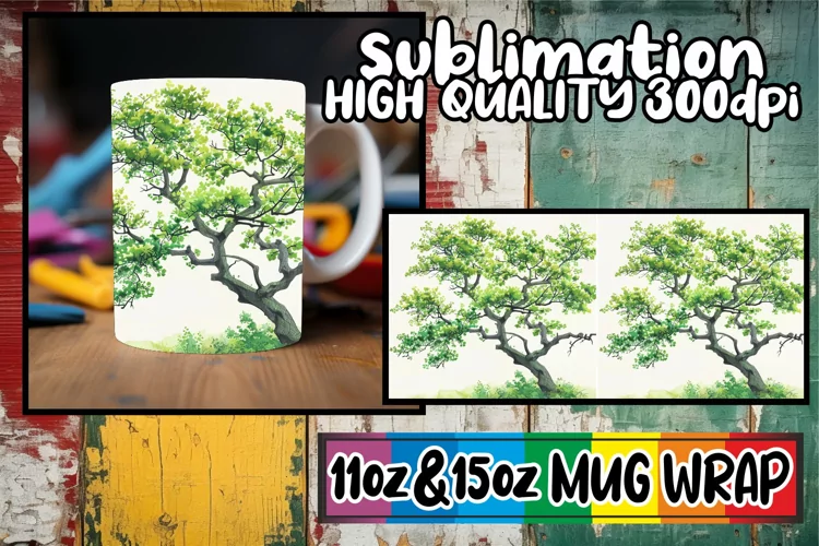 Spring Symphony Mug Sublimation Wrap - Colorful Design
