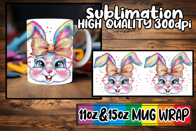 Gentle dreams 11oz 15oz sublimation wrap, Easter Bunny