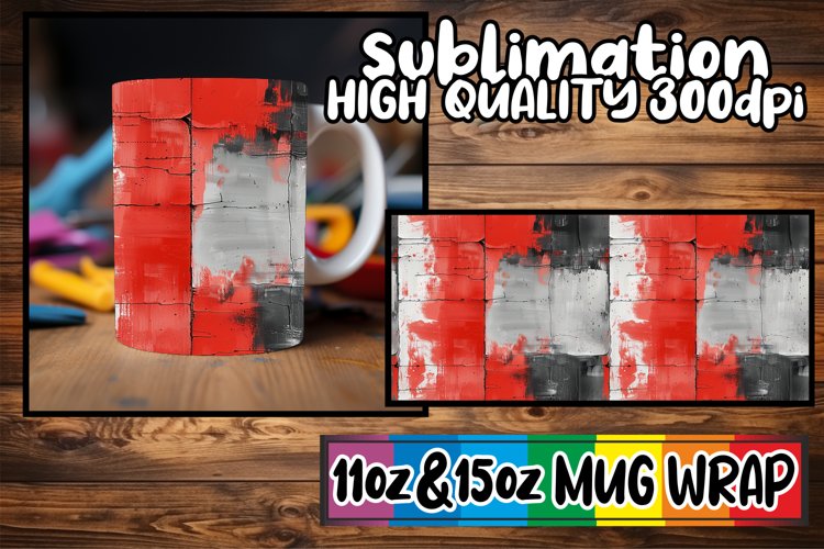 Graffiti Pattern Mug Wrap for Sublimation Spring example image 1