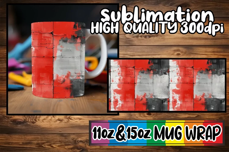 Graffiti Pattern Mug Wrap for Sublimation Spring