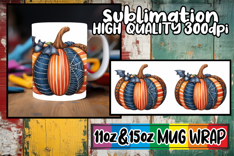 Blissful heart 11oz 15oz sublimation wrap, Pumpkin Watercolo