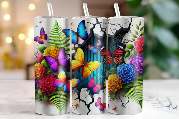 Butterflies Tumbler Wrap | Sublimation | Tumblers