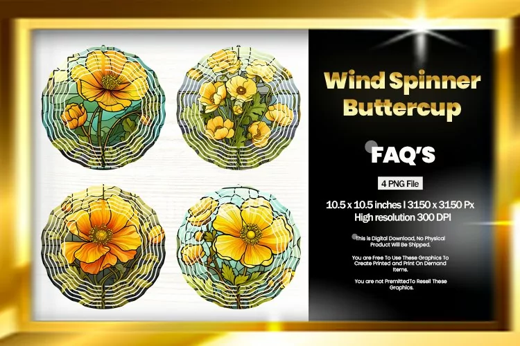 Buttercup Wind Spinner Sublimation - 04 Variations