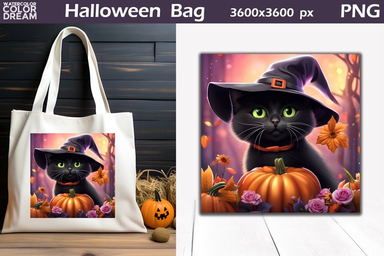 3D Cat Pumpkin Halloween Bag | Witch Cat Halloween Bag
