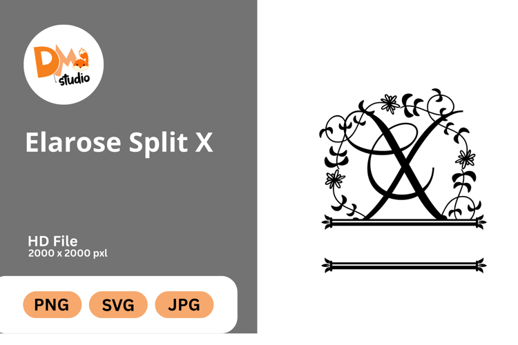 Split Floral Svg Image 12