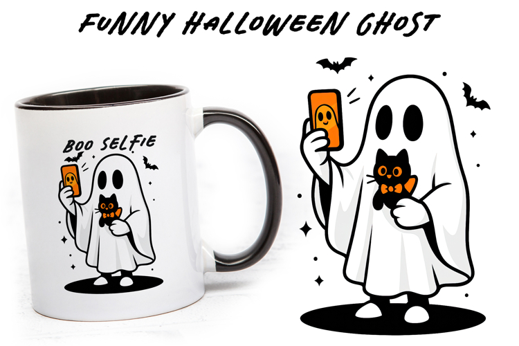 Funny ghost clipart, Halloween Sublimation PNG.