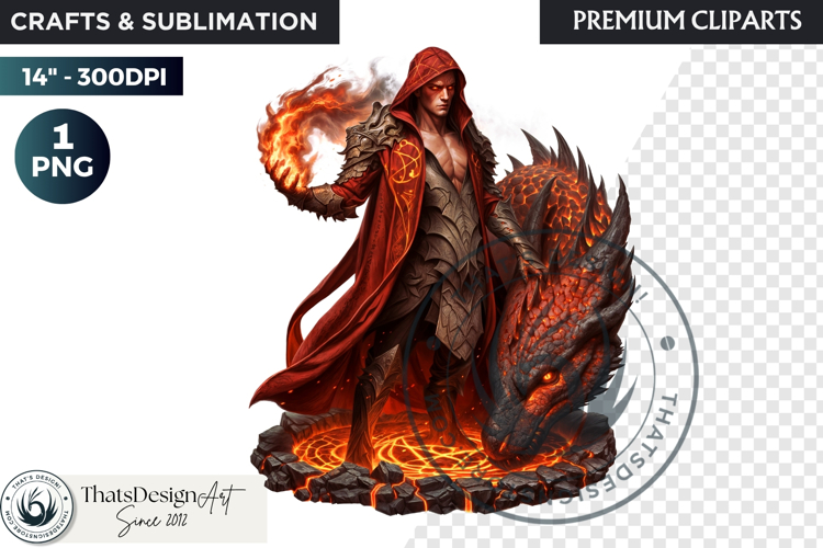 Fantasy Dragon wizard clipart, sorcerer, spellcaster, mage