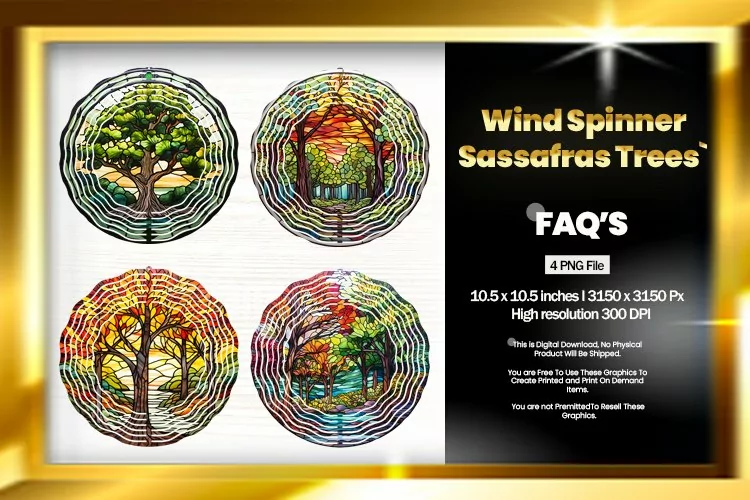 Sassafras Trees Wind Spinner Sublimation - 04