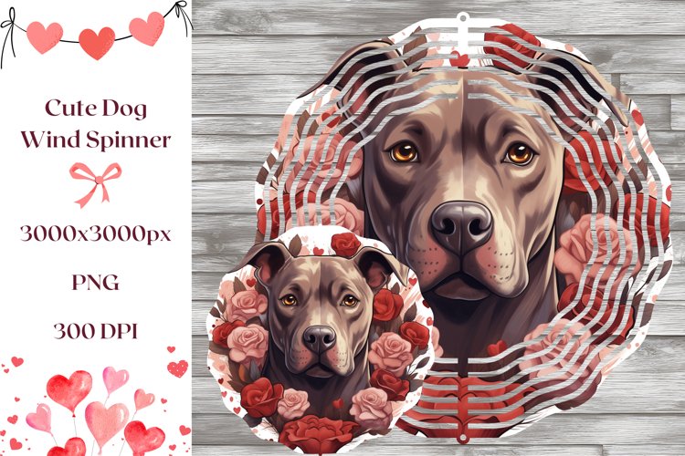 Pit Bull Wind Spinner Design, Pit Bull Sublimation Spinner