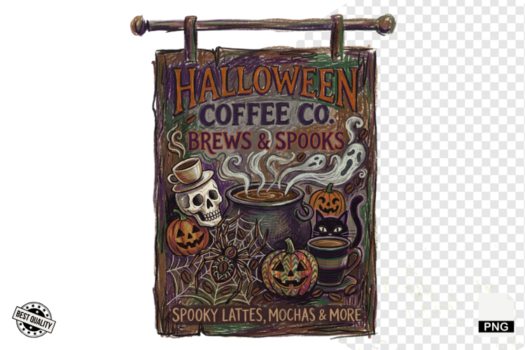 Halloween Coffee Signs PNG