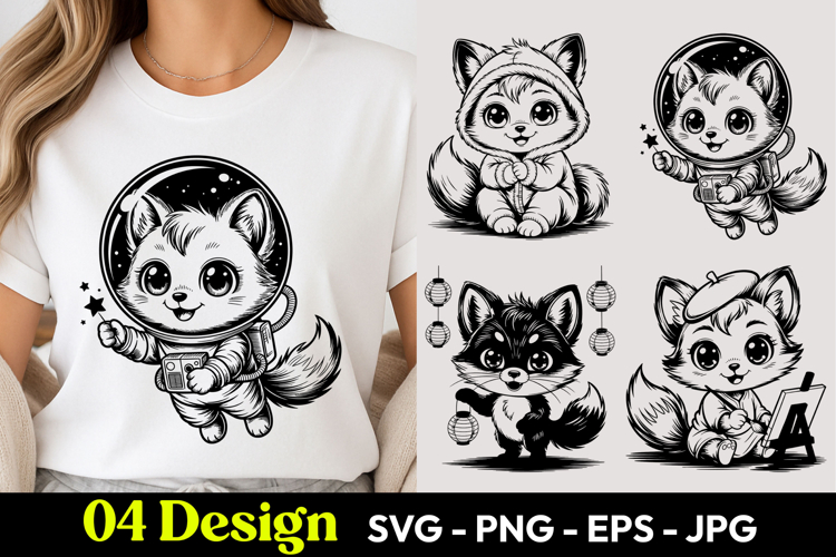 Astronaut Fox SVG PNG