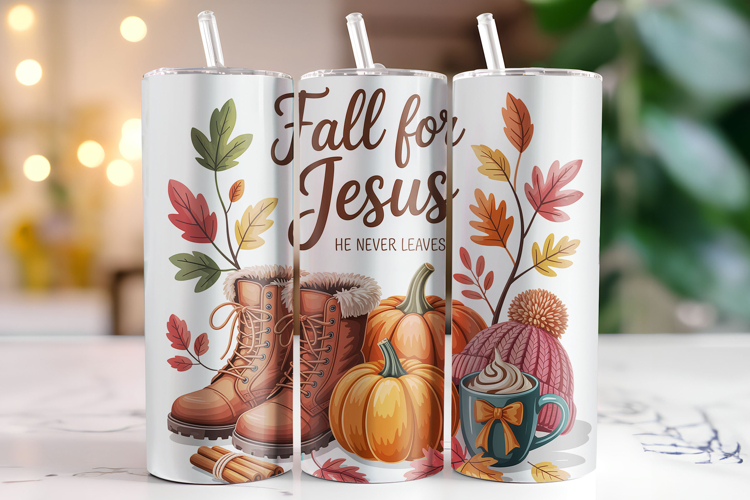 Fall for Jesus Tumbler Wrap | Sublimation | Tumblers