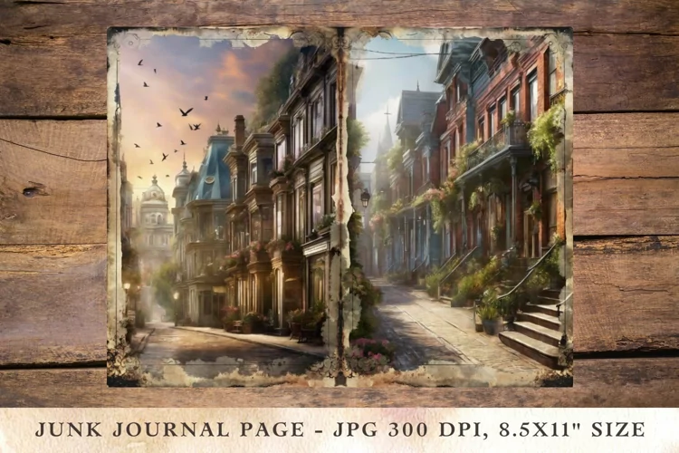 Printable Junk Journal Pages old town 12