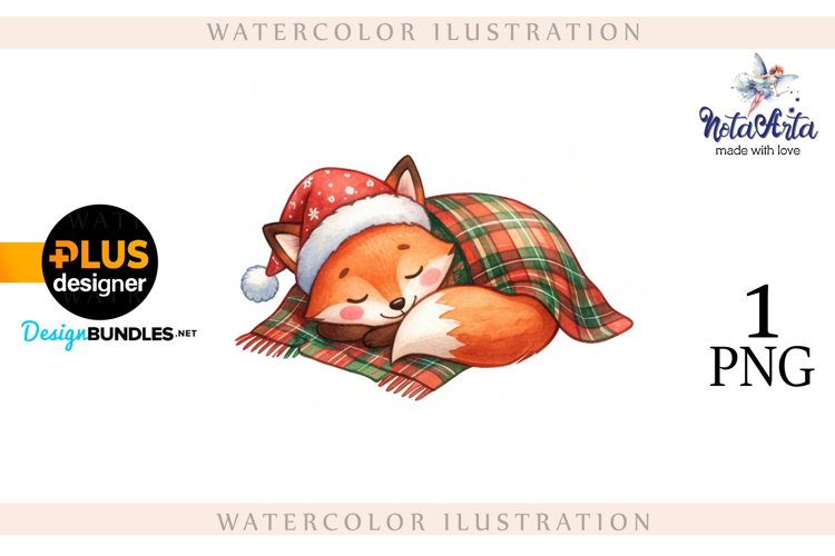 Illustration of a cute Christmas fox
