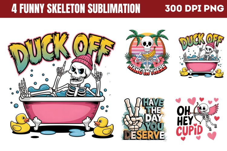 Funny Skeleton Sublimation PNG