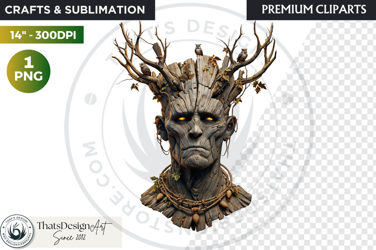 Fantasy Forest Spirit Clipart PNG, Enchanted Nature God