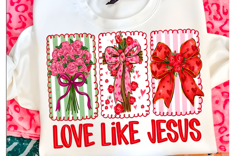 Love Like Jesus PNG, Christian Valentine