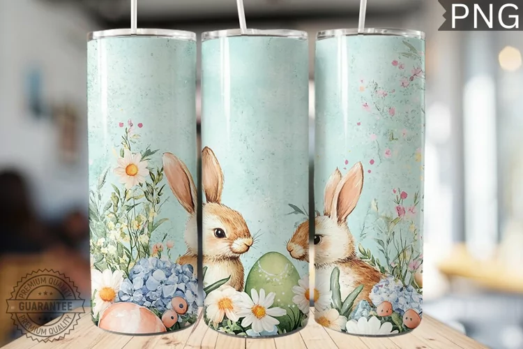 Spring Easter Tumbler Wrap - High Quality 300 Dpi
