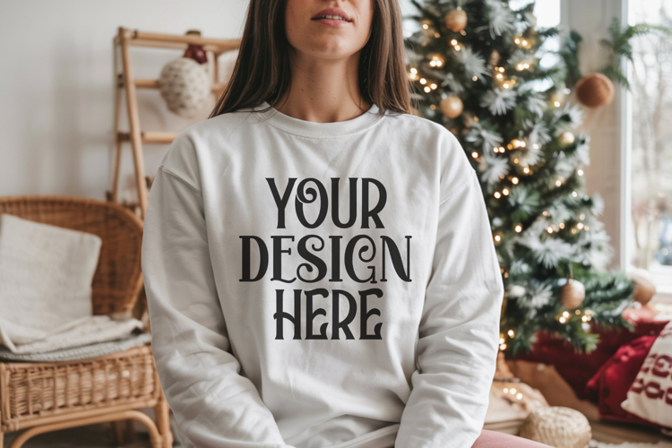 Christmas Gildan 18000 ASh Sweatshirt Mockups