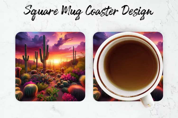 Cactus Mug coaster | Coaster | Sublimation
