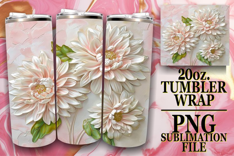 Elegant Petal Bliss: Sublimation 20oz Tumbler example image 1