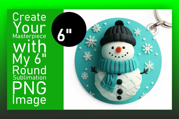 Festive 3D Snowman Round Design Holiday Sublimation