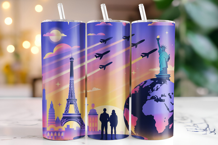 Wonder of world Tumbler Wrap | Sublimation | Tumblers