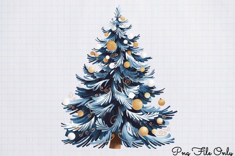 Winter Christmas Tree Sublimation PNG