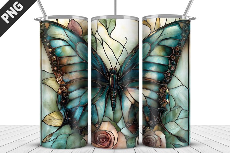 Butterfly 20 oz Tumbler Design|Butterfly Flower Tumbler Wrap