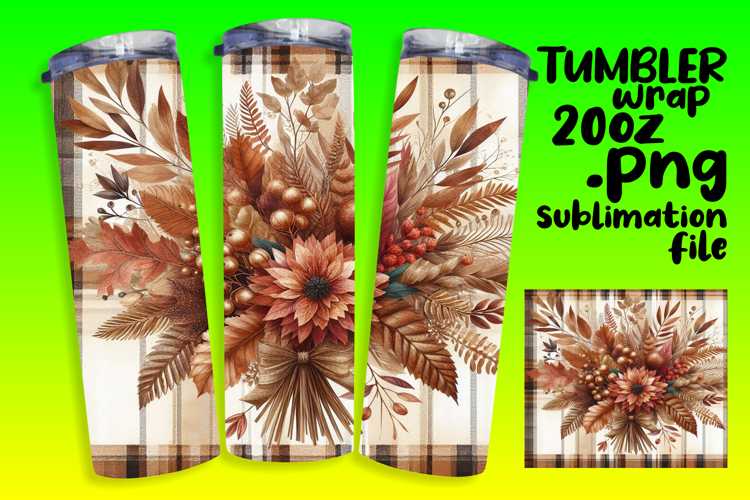 EYE-CATCHING 20oz Tumbler PNG , Autumn Flower
