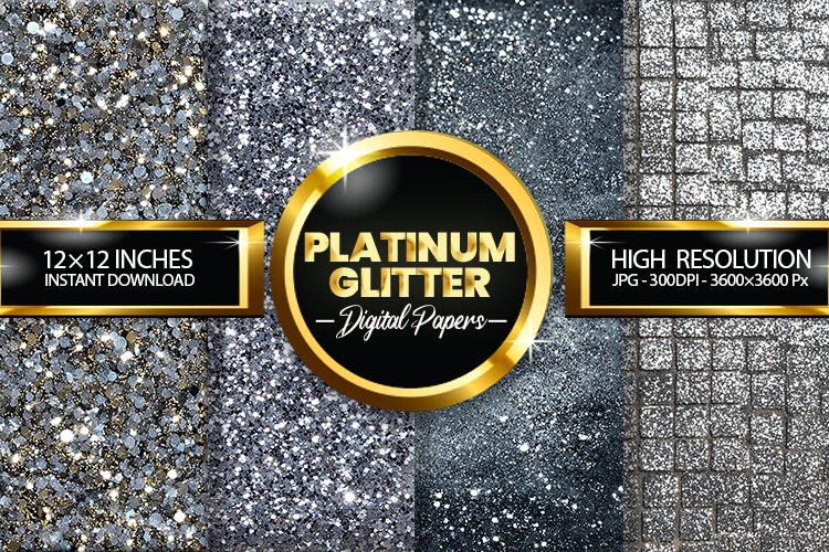 platinum glitter Digital Papers - 04 variations