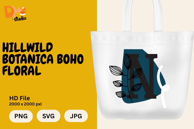 Hillwild Botanica Boho Floral Monogram