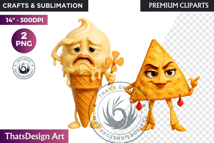 Fantasy Junk Food Characters RPG Clipart Sweets PNG Graphics