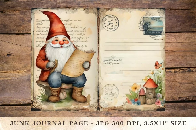 Printable Junk Journal Pages gnome 5