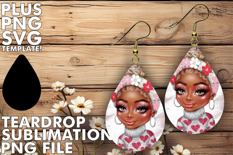 Playful Teardrop Earrings GIFT MAGIC, Afro Girl