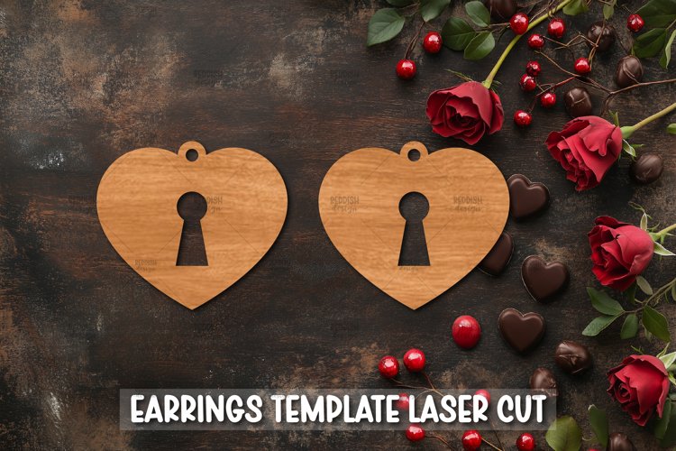 Heart Earrings Svg Image 9