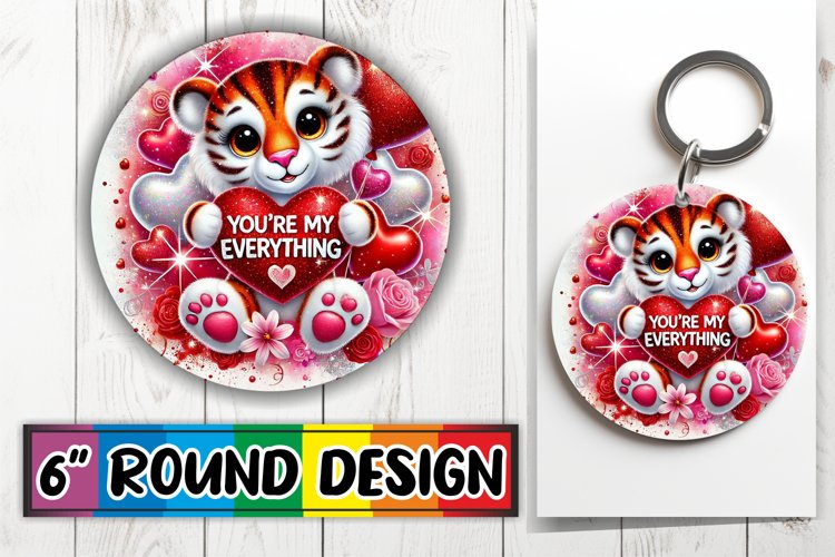 Joyful Round Keychain Magic PNG, Valentines