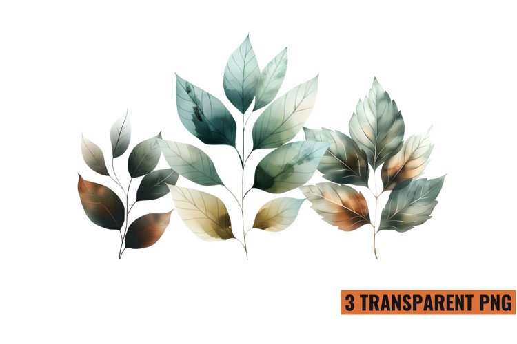 Watercolor Botanical Clipart Sublimation, PNG example image 1