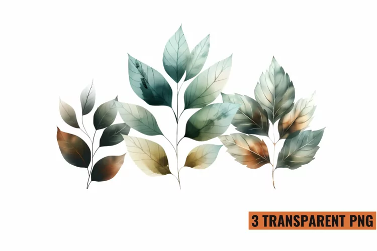 Watercolor Botanical Clipart Sublimation, PNG