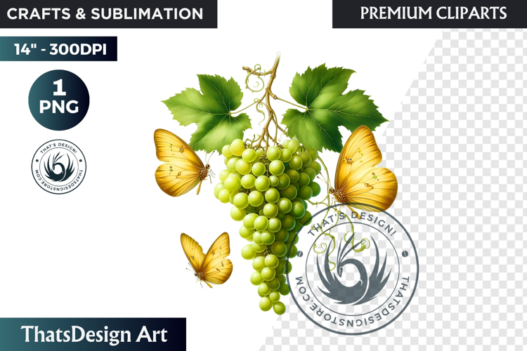 Vibrant Butterfly with Fruit PNG, Tropical Summer Clipart