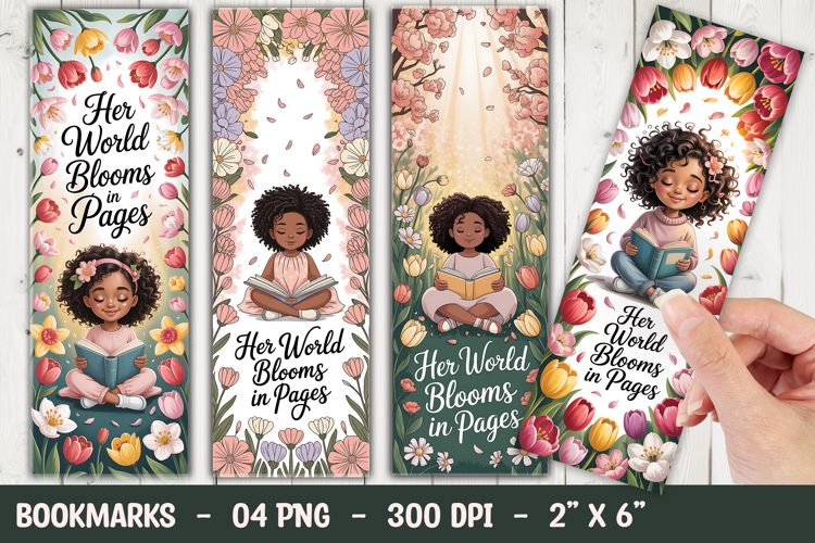 Floral Girl Bookmark Sublimation