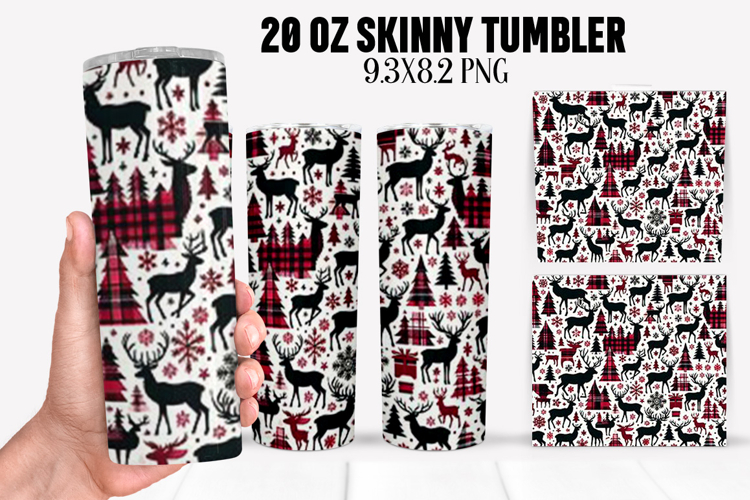 Christmas Deer Tumbler Sublimation ,20 oz Tumbler Wrap