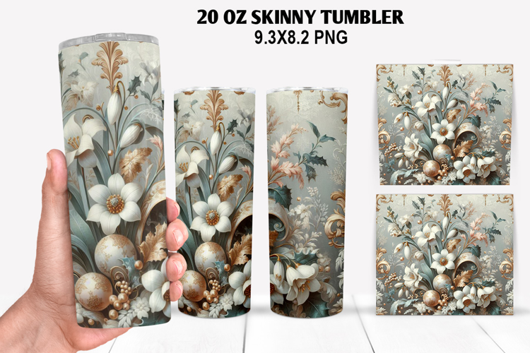 Flowers Skinny Tumbler 20oz Wrap Design, Spring Tumbler Wrap