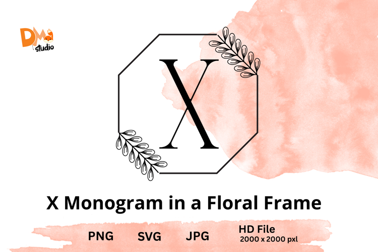 Monogram in a Floral Frame