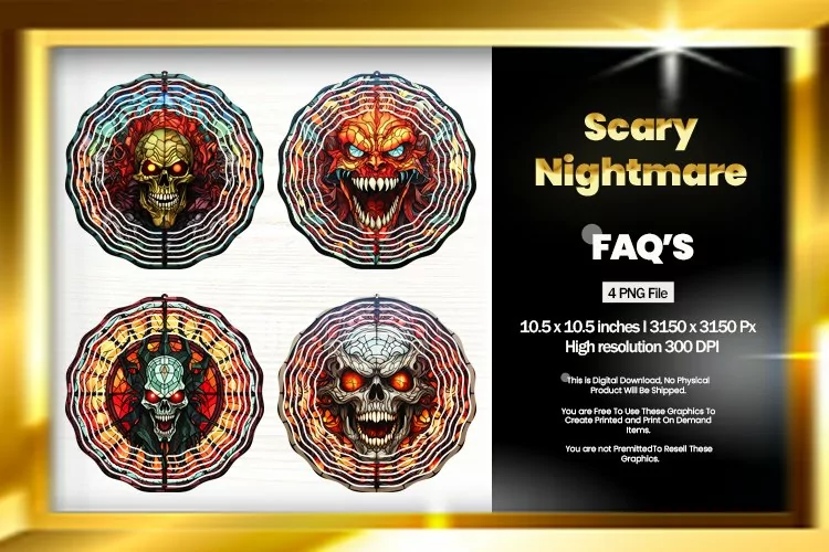 Scary Nightmare Wind Spinner Sublimation - 04 Variations