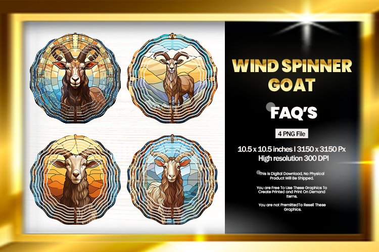 Goat Wind Spinner Sublimation - 04 Variations