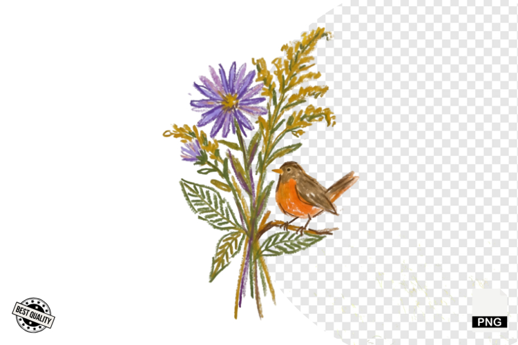 Autumn Wildflowers Meadow Clipart